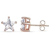 LeCalla 925 Sterling Silver Cubic Zirconia Stud Earrings for Women | Classic CZ Silver Earrings Jewelry | Birthday Anniversary Valentine’s Day Gift for Her, Wife, Mom