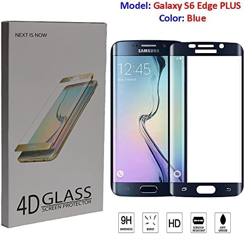 S6 Edge Plus Screen Protector, Venmox Premium Tempered Glass Full Coverage Protection High Definition(HD) 3D Curved Film Ultra Clear for Samsung Galaxy S6 Edge+ (Blue)