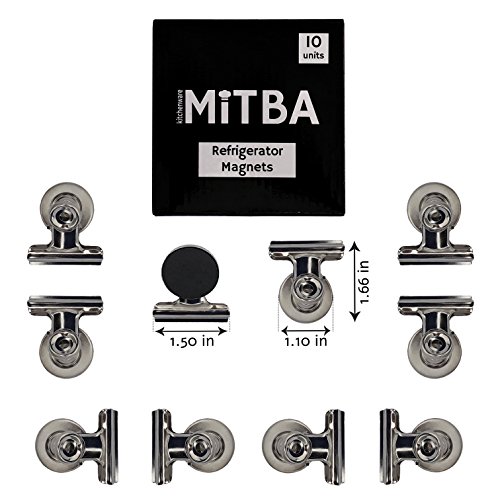 Refrigerator Magnets by MiTBA – Super Strong Heavy Duty Magnets for Photos, Lists, Calendars, Crafts and Much More! Set of 10 Round Whiteboard & Fridge Magnets with 1.5in Wide Clips. Get Magnetic! - Thumbnail 3