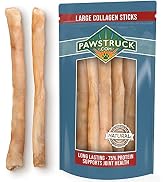 Beef Collagen Sticks for Dogs, Long Lasting Chews for All Breeds, 5-Count Bully Sticks and Rawhid...