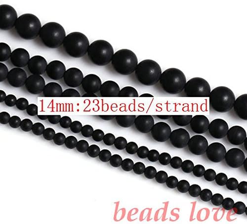 Hot Sale 15.5" Smooth Round Black Dull Polish Matte Onyx Agata Stone Beads 4 6 8 10 12 14mm Pick (6)