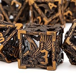 KERWELLSI Hollow Metal DND Dice Set, 7pcs D&D Dice