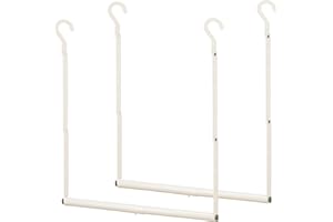 STORAGE MANIAC Adjustable Closet Rod Hanging Clothes Heavy Duty Closet Extender Hanging Rod Space-Saving Clothes Hanging Bar 