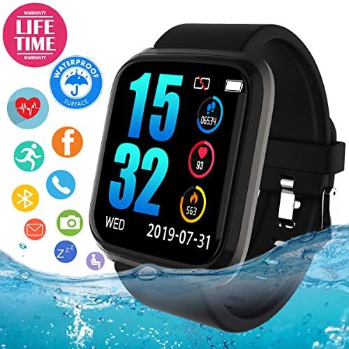 Smart Watch, Waterproof Smartwatch for Android Phones, Sport Fitness Watch with Heart Rate Monitor, Activity Fitness Tracker Watch with Pedometer Calorie Alarm Compatiable for Samsung iOS Women Men