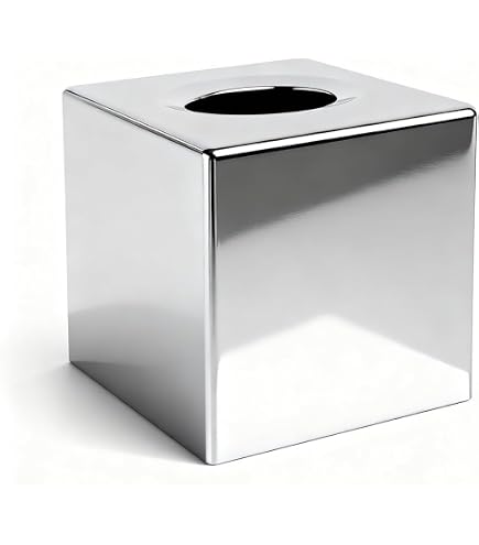 Boîte à Mouchoirs Cube Chrome Brillant Bolero - Support Élégant Pour Salle De Bain Et Réception