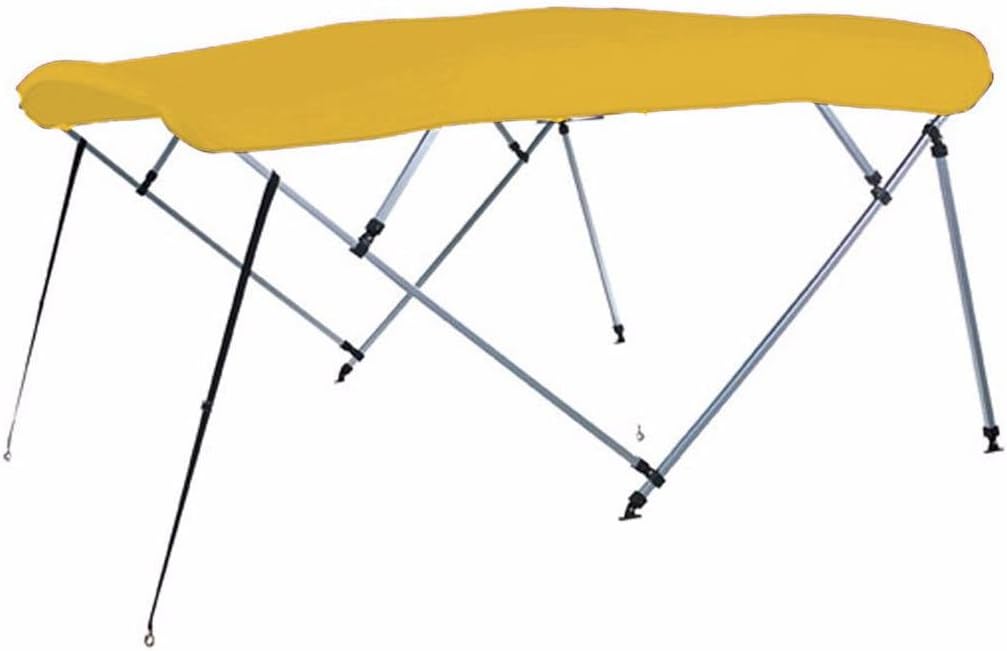 7 oz Yellow 4 Bow Square Tube Boat Bimini TOP Without Running Light Cutout Sunshade for Encore Boat Builders Bentley Elite Admiral 223 2014-2015