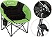 KingCamp Moon Saucer Camping Folding Round Chair Padded Seat Heavy Duty Steel Frame with Cup Holder and Back Pocket (Green)