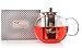 Camellia Teapot with Removable Stainless Steel Infuser, Borosilicate Glass, Loose Leaf Tea Kettle Stove top Safe - Holds 5 Cups 40 Ounce 1200ml
