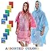 Wealers Rain Ponchos for Adults Teens Disposable Bulk Pack Emergency Raincoat Parks Outdoors Multi Colors Waterproof (Assorted, Case of 10)