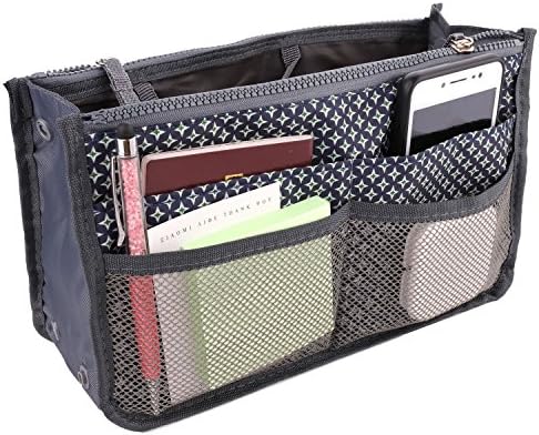X charmer Handbag Pouch Bag in Bag Organiser Insert Organizer Tidy Travel Cosmetic Pocket (Navy Star)