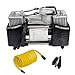 Kaleep Portable Air Compressor, 12V 100PSI Double Power Pump with Car Cigarette Lighter, Tire Inflator with Alligator Clamps Direct to Battery for Small ATV/Truck/SUV/Sedan Tires