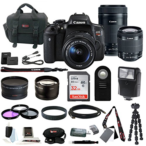 Canon EOS Rebel T6i Digital SLR with EF-S 18-55mm f/3.5-5.6 IS STM Kit Lens and Canon EF-S 55-250mm f/4-5.6 IS STM + Slave Flash + 58mm Wide Angle and Telephoto Lenses + 32GB Deluxe Accessory Bundle - Thumbnail 7