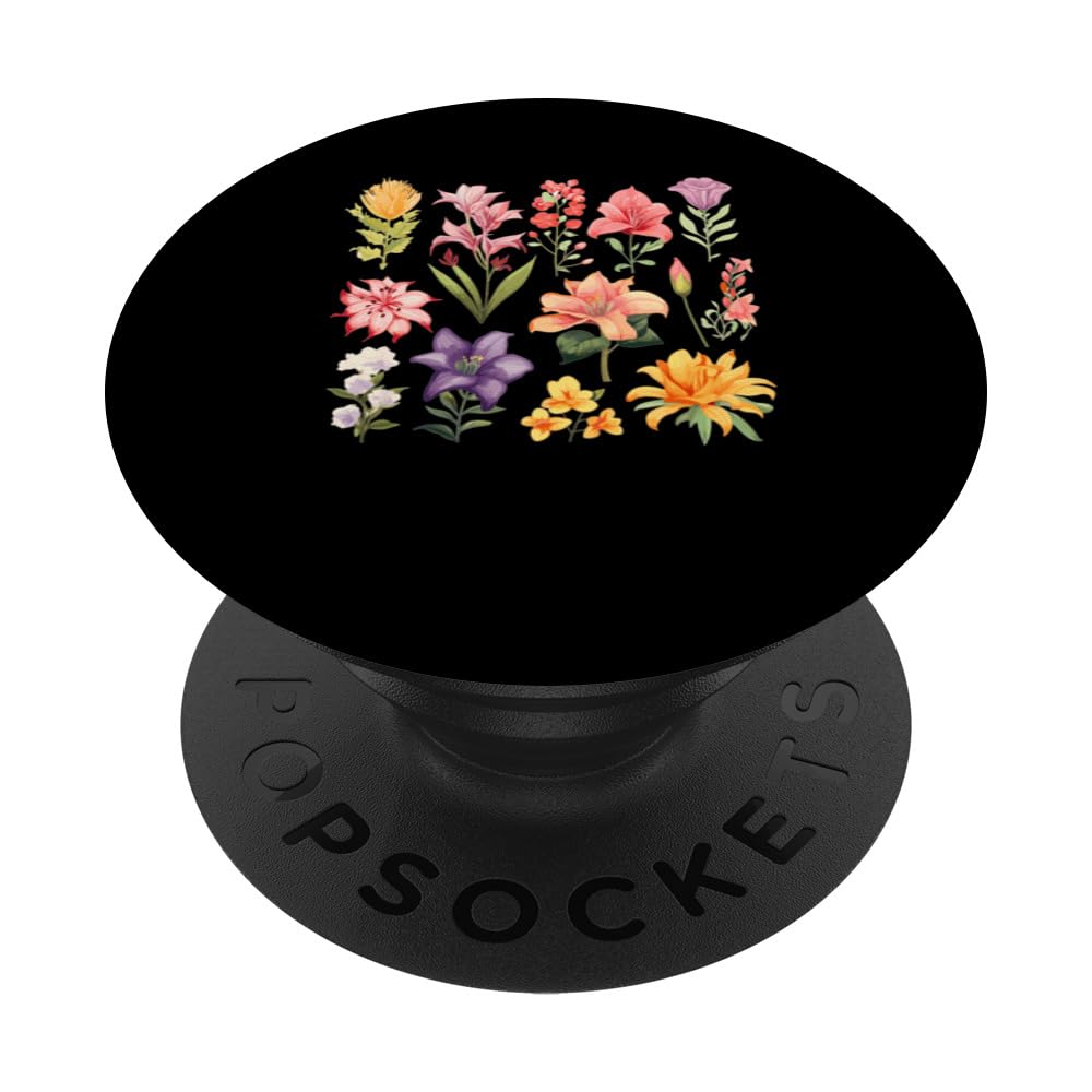 Vintage Pressed Flowers Cottagecore Aesthetic For Women PopSockets Swappable PopGrip