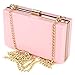 Women Cute Transparent Clear See Through Box Clutch Acrylic Evening Handbag Cross-Body Purse Bag (Pink)