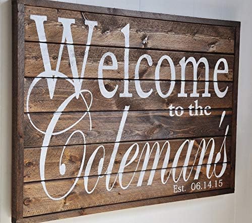 Evan332Eddie Welcome sign Last Name sign Family Established sign Personalized Family Name sign Rustic Wood Decor Housewarming Wood sign Gift Wedding Wood sign Gift