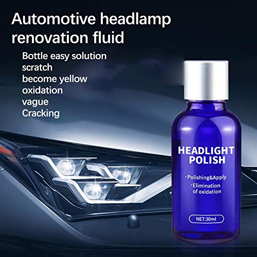 Clacce Autoscheinwerfer Polieren Flüssige Flüssigkeit Langlebiges Reparatur und Reparaturmittel für Vergilbung, Kratzer, Oxidation des Auto Scheinwerfer (blau)