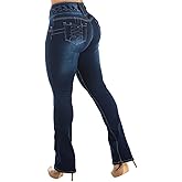Moda Xpress Women's Butt Lifting High Waisted Bootcut Jeans - Stretchy, Comfortable Flare Jeans in Junior Size Vintage Style