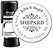 Monogram Address Stamp - Personalized Self Inking Rubber Stamp - Style 015 - with Locking Bottom Cover- Choose from 15 Ink Colors