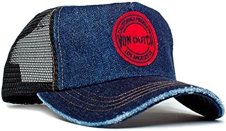 Von Dutch California Products Distressed Unisex-Adult Hat One-Size Blue Denim