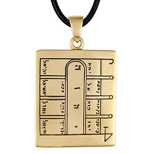Moonlight Mysteries Bronze First Pentacle of The Moon Key of Solomon Talisman Necklace