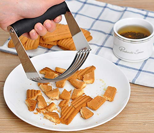 Dough Blender Dough Scraper Pastry Brush/Songway 3 in 1 Stainless Steel Kitchen Tools Set/Pastry Cutter Chopper Set for Kitchen Baking Barbecue