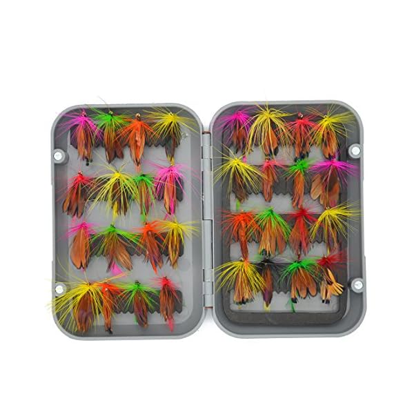 BLISSWILL-Fly-Fishing-Dry-Flies-Kit-Floating-Assortment-Fishing-Lure-with-Holder-32Pcs