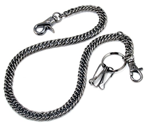Doublek Twist Biker Trucker Keychain Key Jean Wallet Chain (23") Black CS130