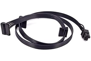 GinTai Power Supply SATA Cable (Câble SATA de l'alimentation) Replacement for Corsair CX850M CX750M CX600M CX650M 70CM PCI-E 