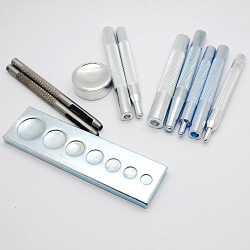 DOW 11pcs Craft Tool Leathercraft diy kit Die Punch Snap Kit Rivet Setter with Base for Punch Hole and Install Rivet Button - Thumbnail 3
