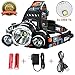 Headlamp, Brightest Head Lamp Provide 10000 Lumens with 3 Original Cree Led, Original 18650 Batteries, Maximum Comfort Headlamps For Outdoor & Indoor,Wall Charger and USB Cable