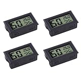 Veanic 4-Pack Mini Digital Electronic Temperature Humidity Meters Gauge Indoor Thermometer Hygrometer LCD Display for Humidors Car Greenhouse Indicator Room - Celsius ℃ Display
