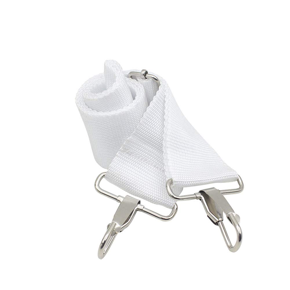 Tbest Samba Drum Belt, Adjustable Nylon White Snare Military Drum Shoulder Sling Strap Belt Musical Instrument Accessory