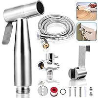 Handheld Bidet Sprayer for Toilet,Soosi Bidet for Toilet Baby Cloth Diaper Sprayer Stainless Steel Bathroom Hand Held Toilet Bidet Sprayer for Personal Hygiene Brass T-Adaptor Wall & Toilet Mount