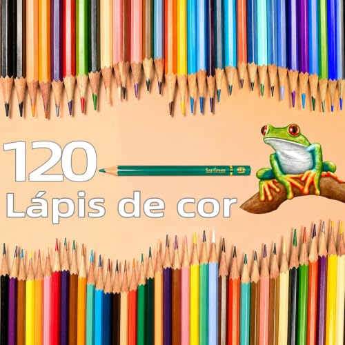 GODREAM Lapis de Cor Profissional, 120 Cores Mais Vivas, com Estojo Portátil, Lapis de Colorir Macio e Aveludado para Desenho, Pintura, Esboço e Escrita, Presente Criativo para Adultos e Iniciantes
