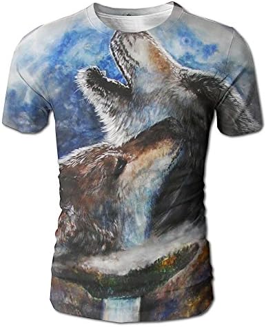 3D Print Tribal Wolf Moon Men's T Shrit Stylish Baseball T Shirt