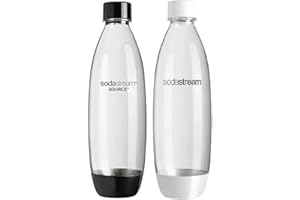 MY SODA sodastream (Soda stream 1-Liter FUZE Carbonating Bottles- Black&white (Twin Pack)…)