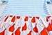 Fiream Girls' Casual Short-Sleeved Striped T-shirt Dress(Blue Red,3T)