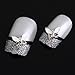 CJESLNA Special Silver White Butterfly 10 Pieces Silver 3D Alloy Nail Art Slices Glitters DIY Decorations