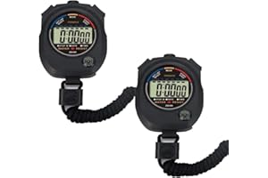 2 Pack or 1 Pack Multi-Function Digital Sport Stopwatch Timer, Large LED Display with Date Time and Alarm Function, for Sport