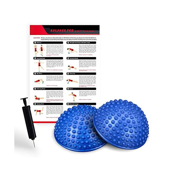 ResultSport-Hedgehog-Balance-Pods-2x-with-Pump-Half-Fitness-Domes-for-Foot-Massage-Balance-Stability-and-motor-skills-Training-Kids-and-Adults ResultSport 2Pcs Hedgehog Balance Pods with Pump - Half Fitness Domes for Foot Massage, Balance Stability and motor…