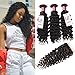 UNice Hair Peruvian Deep Wave Virgin Hair 4x4 Lace Closure with Bundles Real Human Hair Weft Extensions Natural Color 95-100g/piece(22 24 26+18)