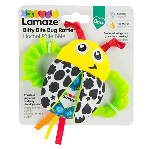 LAMAZE Bitty Bite Bug Rattle 4.5 Inch (Pack of 1)