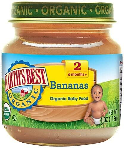 Earths Best, Organic Baby Food, Bananas, 4 oz (Pack of 24)