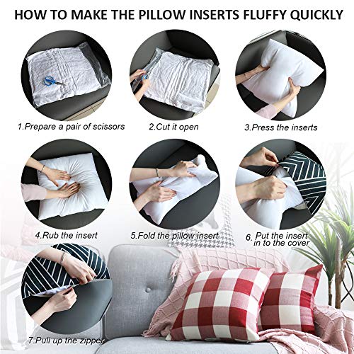 20 x 20 Inch Pillow Inserts (Set of 2), HIPPIH Decorative Throw Pillow