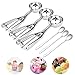 Ice Cream Scoop - 3 PCS 18/8 Stainless Steel Cupcake Muffin Dispenser, Teaspoon Set of 3, Cookie Scoops, Coffee Spoon, Ice Cream Spoon with Trigger for Meat Ballers/Potato Mashers/Melon Ballers/Baking