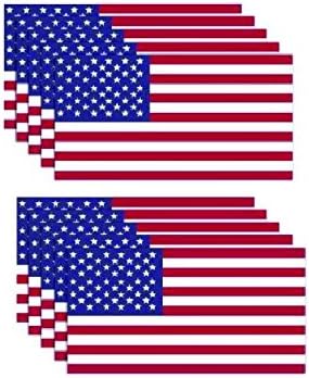 Amazon アメリカ国旗ステッカー10個パック 3mビニール製 米国愛国ステッカー 気泡フリー粘着 食洗機対応 ステッカー デカール 車 バイク