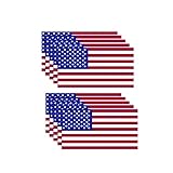 Decals by Haley 10 Pack American Flag Stickers - Made of 3M Vinyl - USA Patriotic Stickers - Bubble-Free Adhesive - Dishwasher Safe & Weatherproof Ink - Vinyl Decals for Car, Truck - 3 x 5.7 Inches