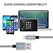 Spearl 3Pcs 2M/6FT Extra Long Nylon Braided Charging Cable Cord 8-Pin Lightning to USB Cable Charger Compatible with iPhone 7/ 7 Plus/6/6s/6 plus/6s plus, iPhone 5/5s/5c,iPad, iPod(Gray+silver)