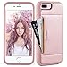 ZVE Case for Apple iPhone 8 Plus and iPhone 7 Plus, 5.5 inch, Slim Leather Wallet Case with Credit Card Holder Slot Pocket Protective Case Cover for Apple iPhone 7 Plus / 8 Plus - Rose Gold