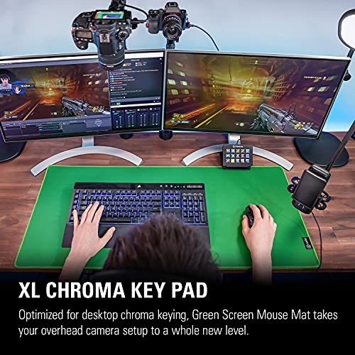 Elgato Green Screen Mouse Mat XL Chroma Key Desk Pad, Construction